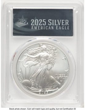 2025-(W) Silver Eagle FDI 2025 Silver American Eagle Label PCGS MS70