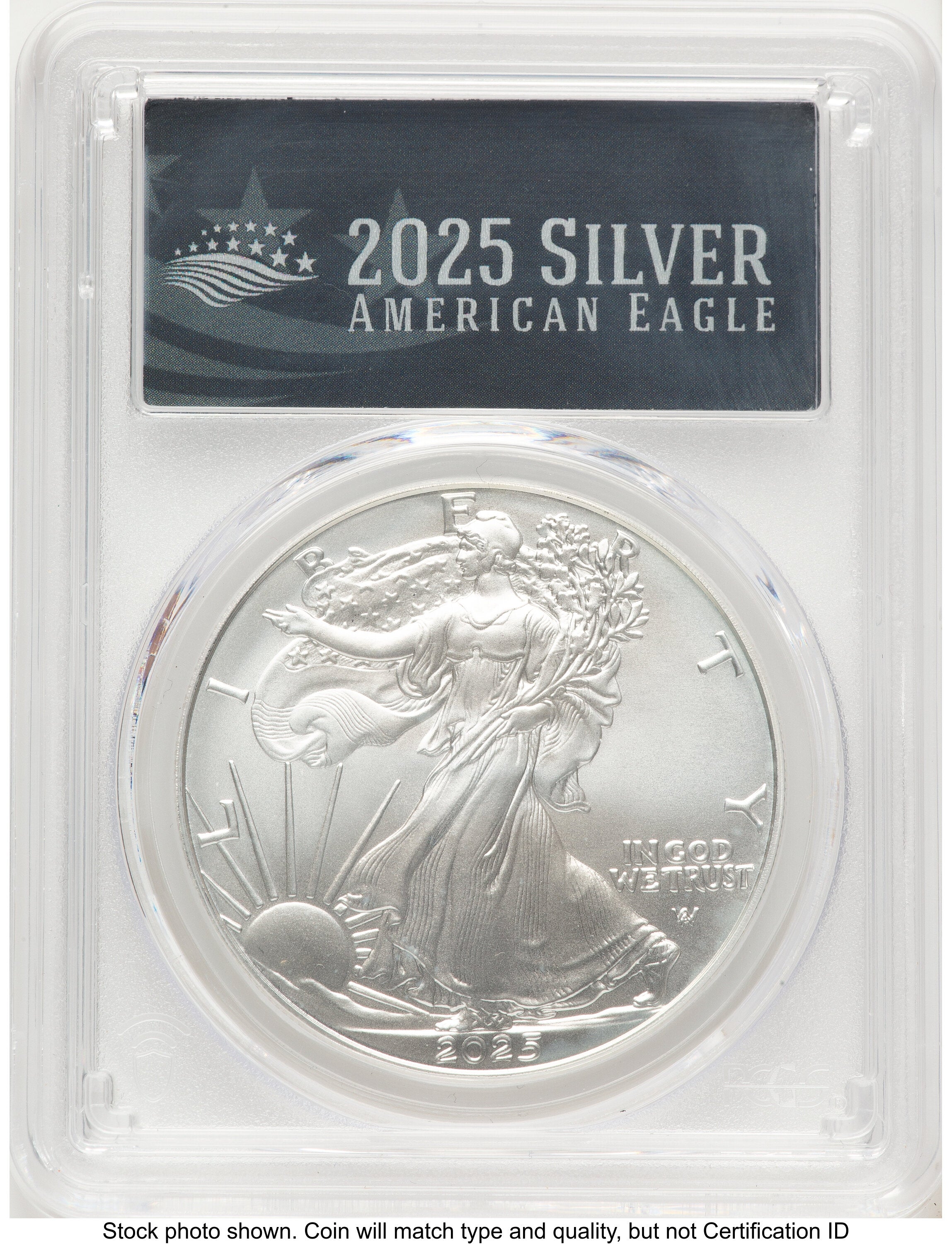 2025-(W) Silver Eagle FDI 2025 Silver American Eagle Label PCGS MS70