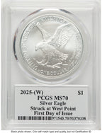 2025-(W) Silver Eagle FDI 2025 Silver American Eagle Label PCGS MS70