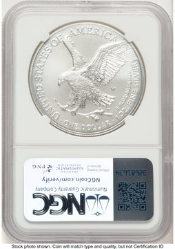 2024-W Burnished Silver Eagle 1 oz John /Michael Gaudioso US Mint Engraver Series NGC MS70 Mercanti