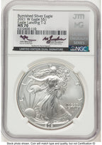 2021-W TY2 Burnished Silver Eagle 1 oz John /Michael Gaudioso US Mint Engraver Series NGC MS70 Mercanti
