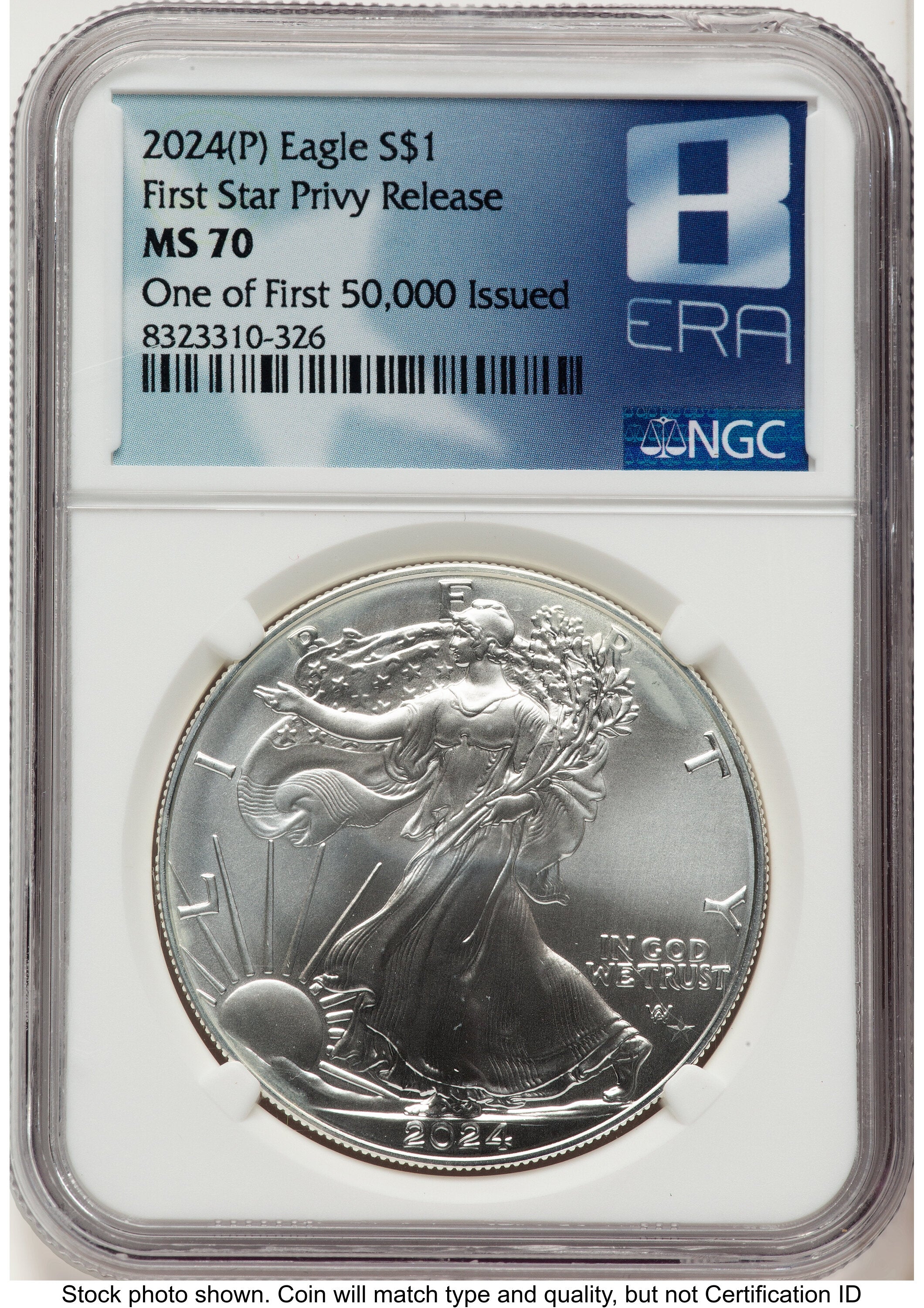 2024-(P) Silver Eagle (Privy Mark) First 50000 8 Era Label NGC MS70