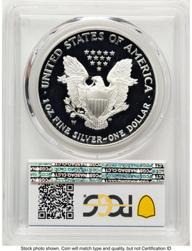 2004-W Proof Silver Eagle 1 oz Blue Gradient PCGS PR70