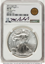 2021 Silver Eagle Type 1 Mark Salzberg Hand Select Label NGC MS70
