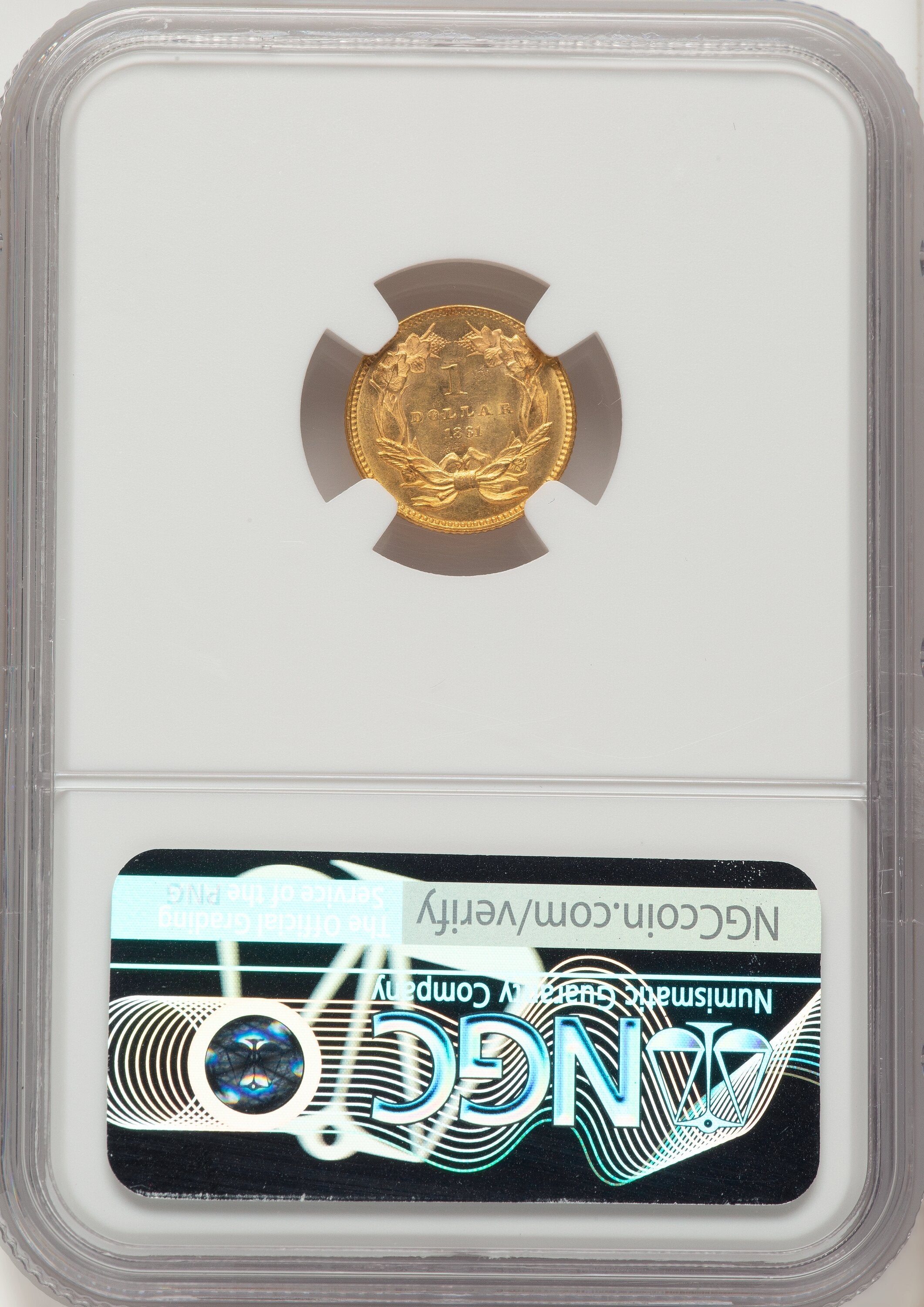 1861 G$1 Gold Dollar NGC MS63 | LCR Coin
