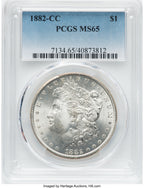 1882-CC Morgan Dollar PCGS MS65