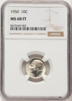 1950 10C FB Roosevelt Dime NGC MS68