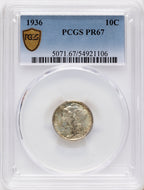 1936 10C Proof Mercury Dime PCGS PR67