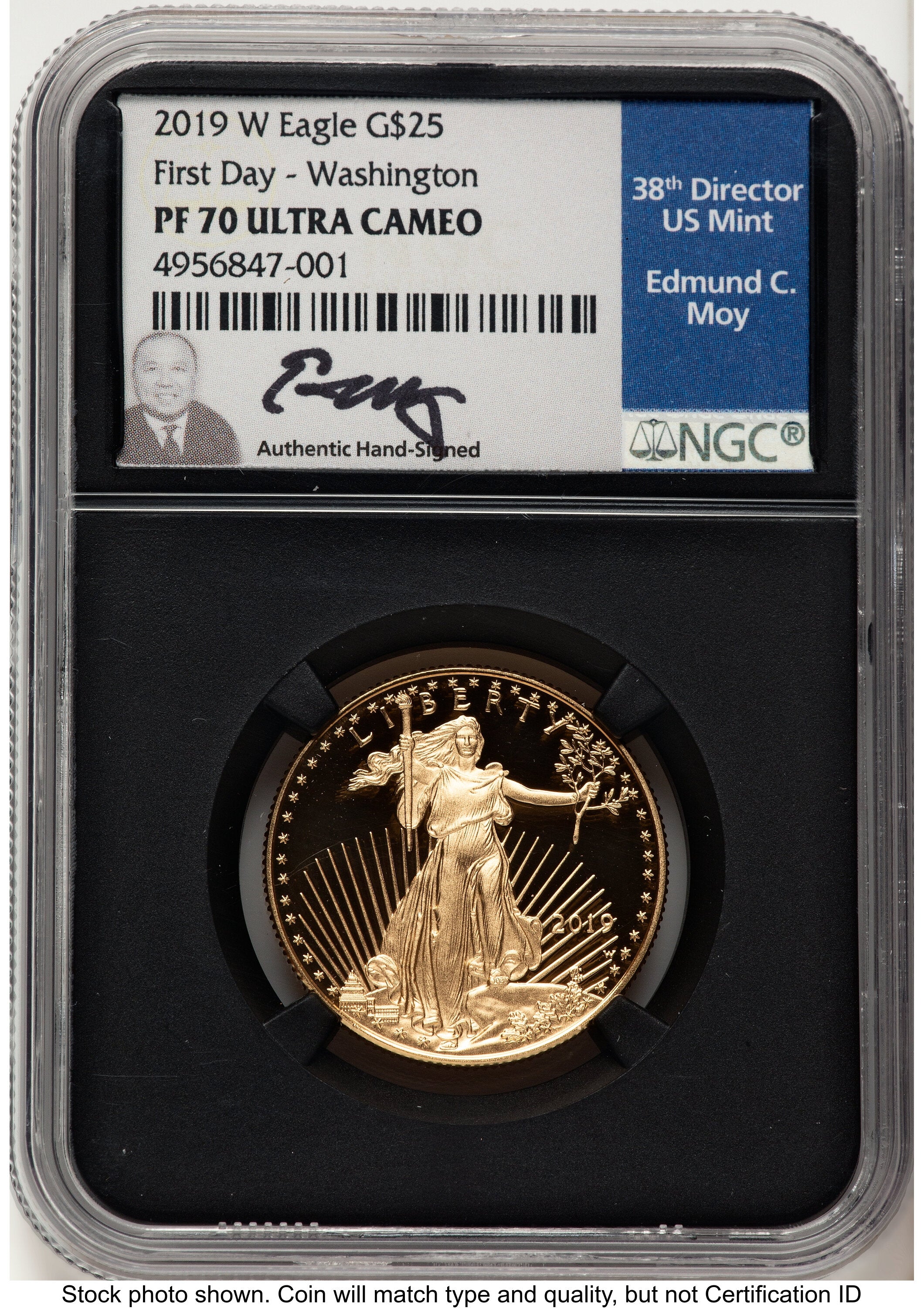 2019-W Proof Gold Eagle 1/2 oz FDI Washington NGC PF70 Ed Moy
