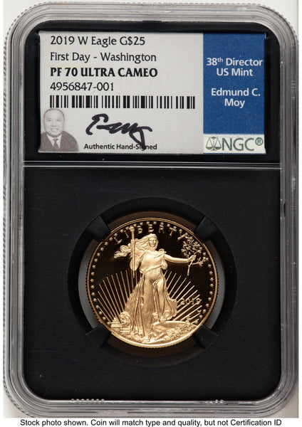 2019年ニュージーランド50セント クウォーターソブリン NGC PF70UC 2019-W Proof Gold Eagle 1/2 oz FDI Washington NGC PF70 Ed Moy