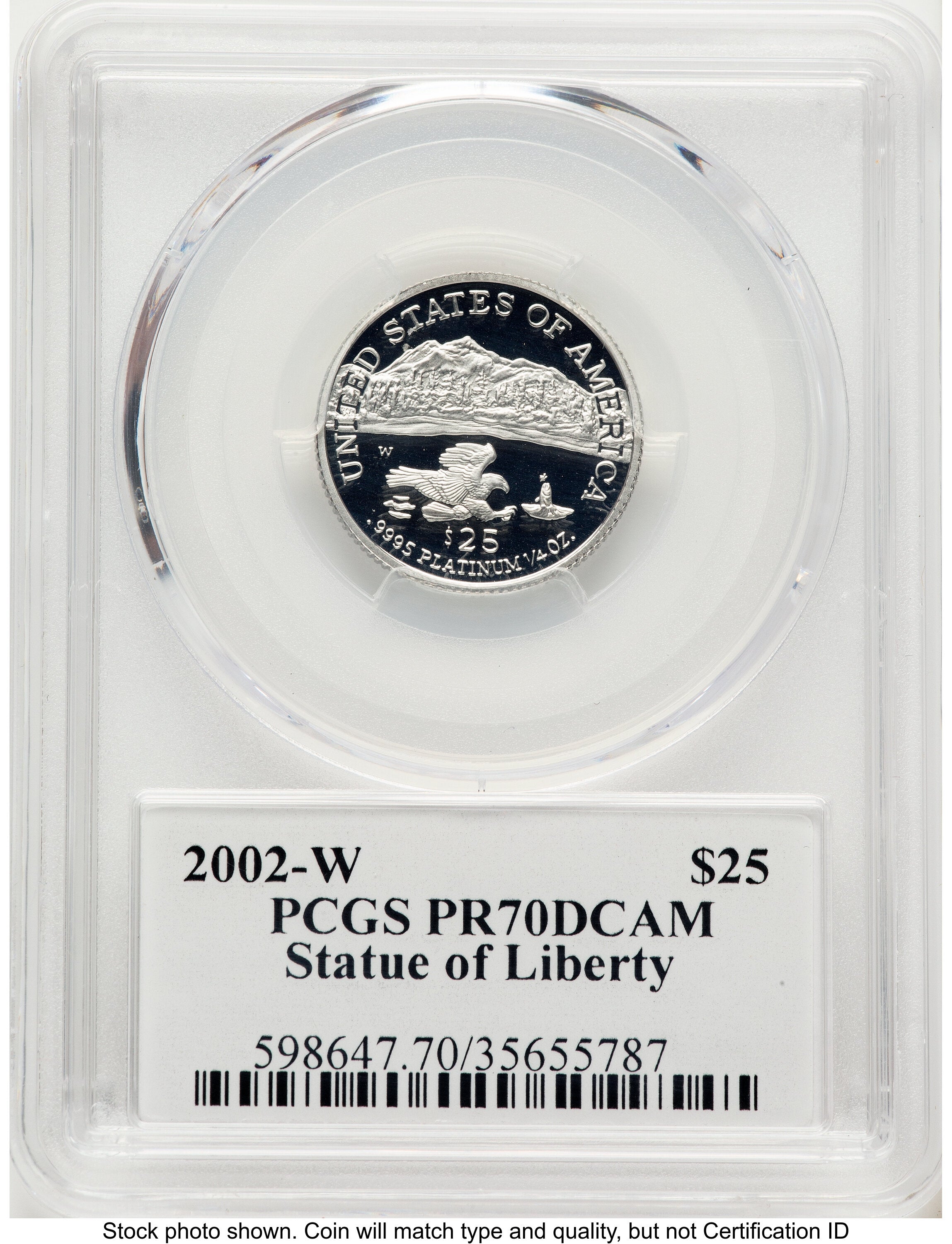 2002-W Proof Platinum Eagle 1/4 oz PCGS PR70 Ed Moy