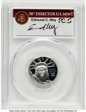 2001-W Proof Platinum Eagle 1/4 oz PCGS PR70 Ed Moy