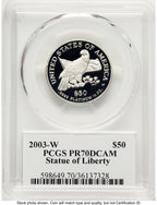 2003-W Proof Platinum Eagle 1/2 oz PCGS PR70 Ed Moy