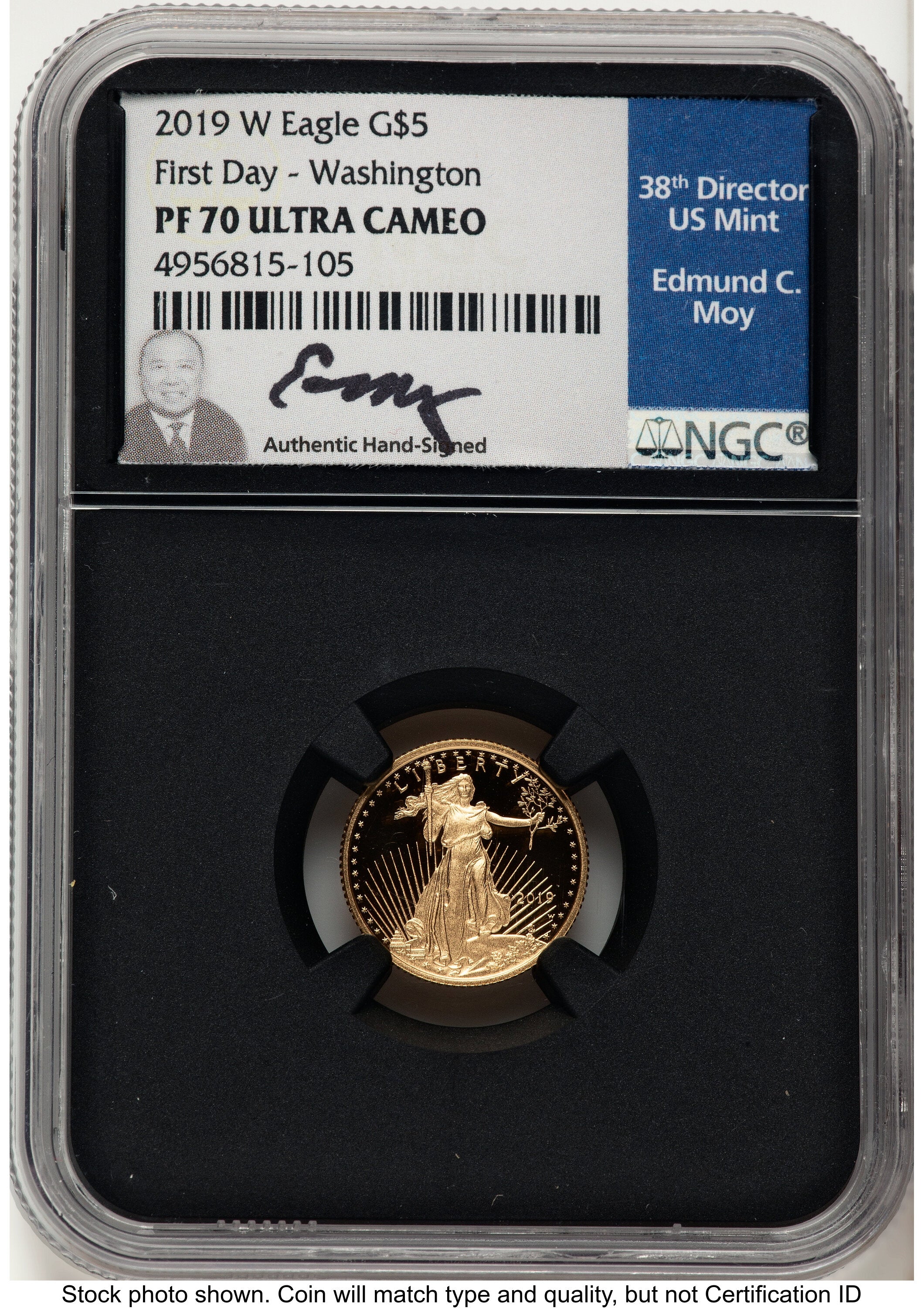 2019-W Proof Gold Eagle 1/10 oz FDI Washington NGC PF70 Ed Moy