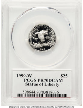 1999-W Proof Platinum Eagle 1/4 oz PCGS PR70 Ed Moy