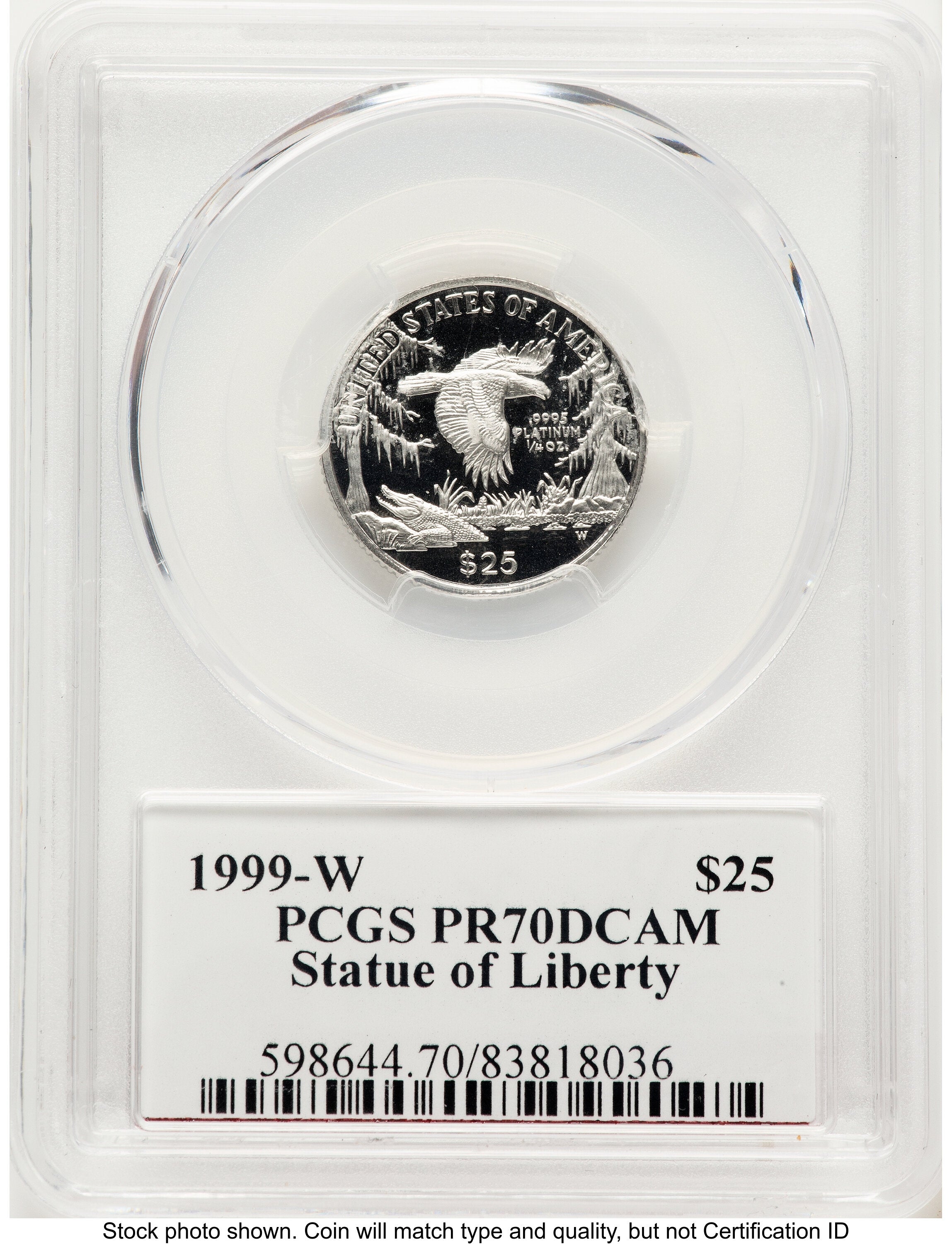 1999-W Proof Platinum Eagle 1/4 oz PCGS PR70 Ed Moy