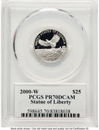 2000-W Proof Platinum Eagle 1/4 oz PCGS PR70 Ed Moy