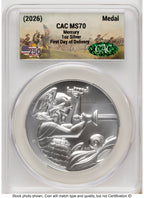 2026 2 Coin Best of the Mint 1916 Mercury Dime Gold 1/10 oz and Silver 1 oz Medal Set First Day of Delivery America 250 CACG MS70