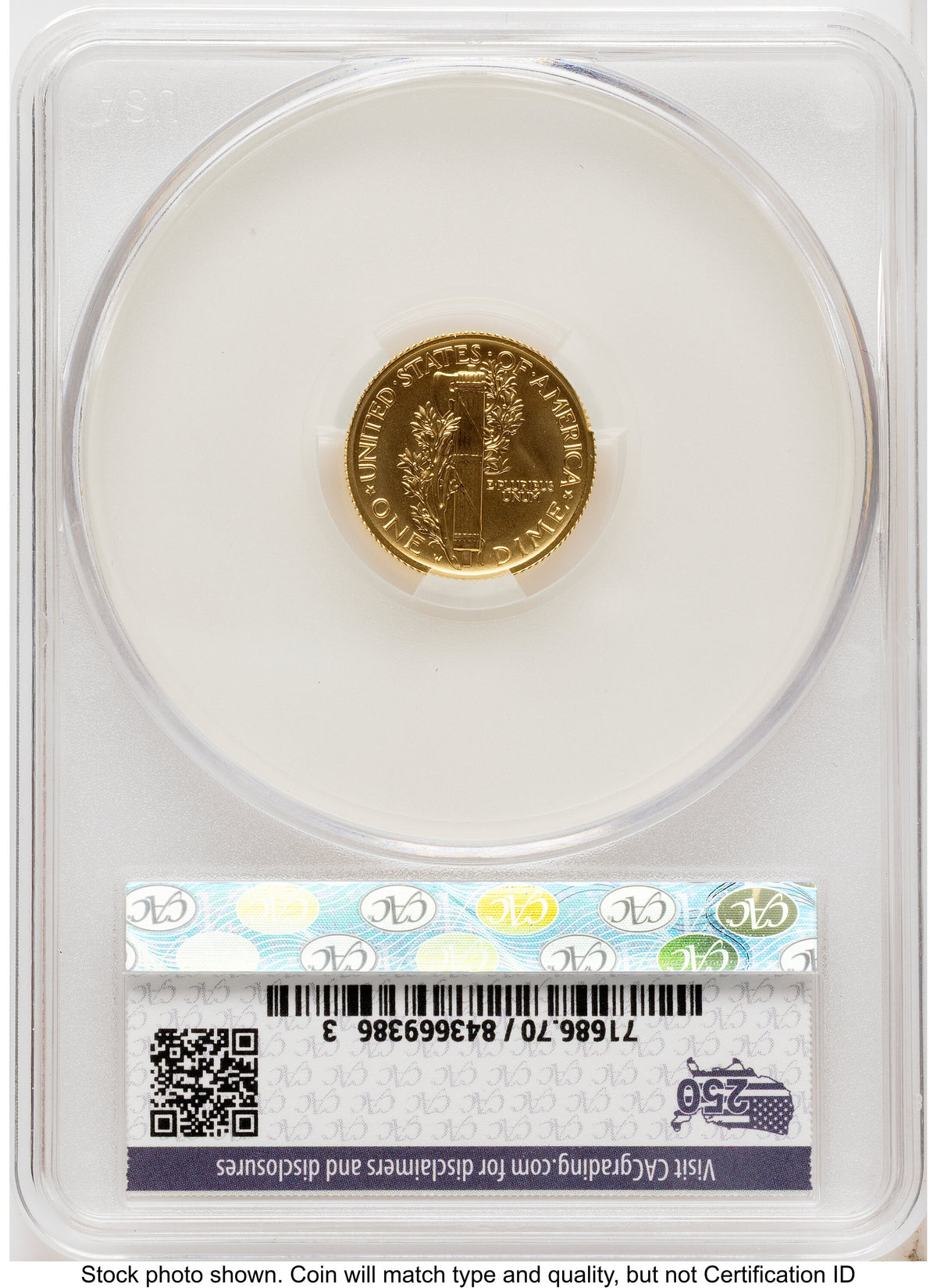 2026-W Best of the Mint 1916 Mercury Dime Gold 1/10 oz First Day of Delivery America 250 CACG MS70