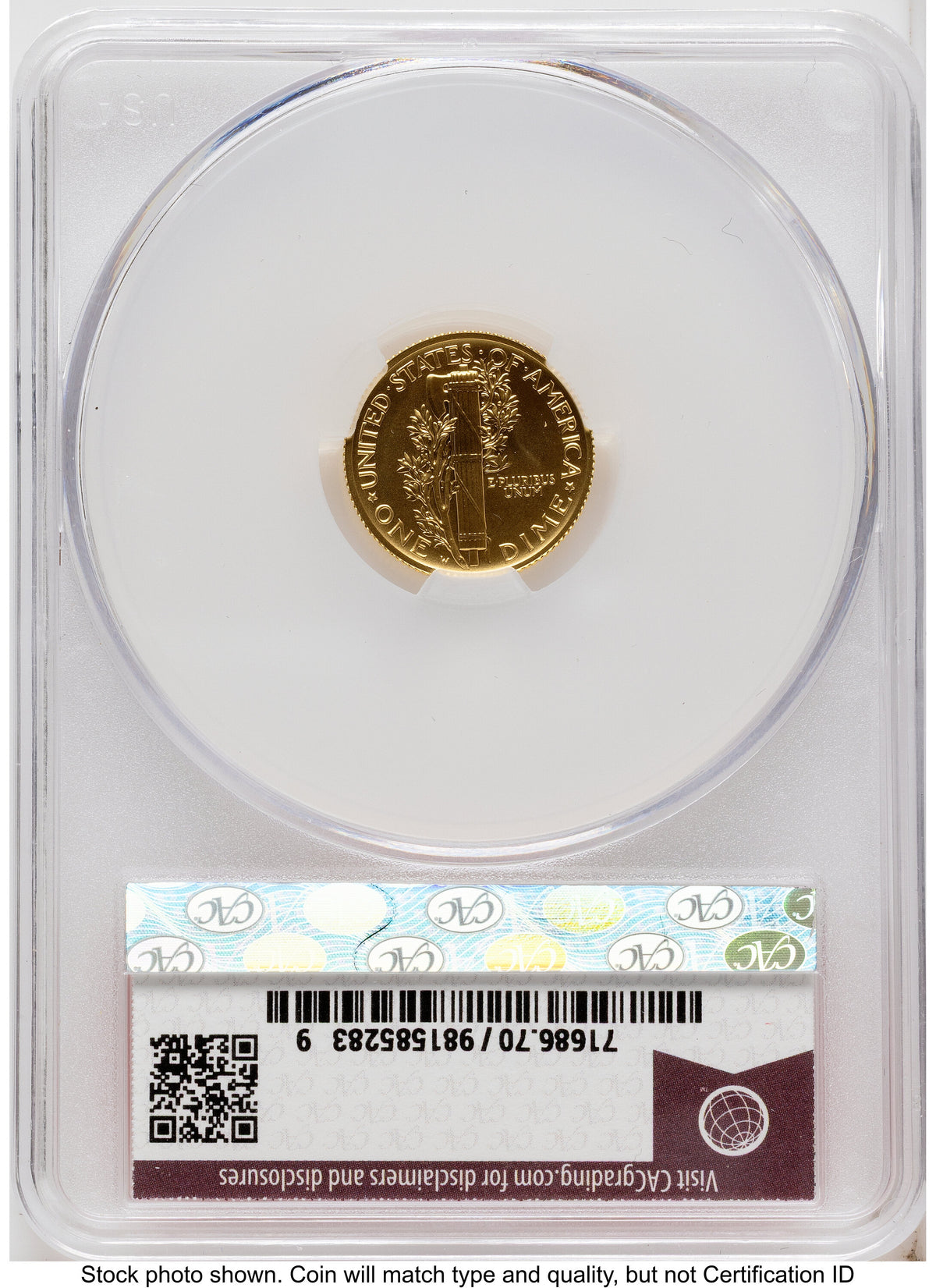 2026-W Best of the Mint 1916 Mercury Dime Gold 1/10 oz First Day of Delivery Red Book CACG MS70