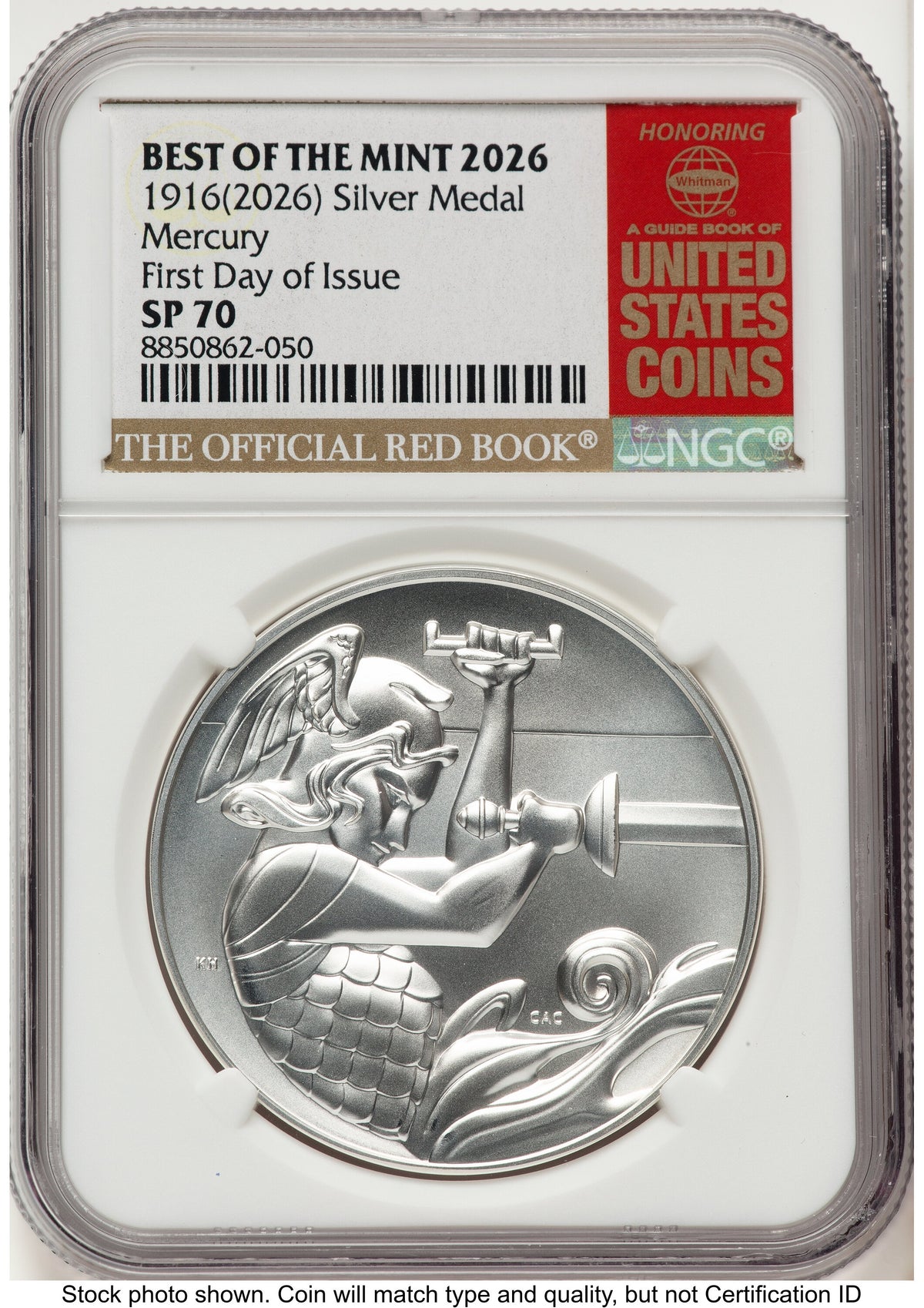 2026 2 Coin Best of the Mint 1916 Mercury Dime Gold 1/10 oz and Silver 1 oz Medal Set FDI Red Book NGC MS70