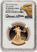2022-W Proof Gold Eagle 1 oz ER Jennie NGC PF70 Norris