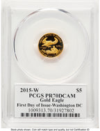 2015-W Proof Gold Eagle 1/10 oz FDI John Washington PCGS PR70 Mercanti