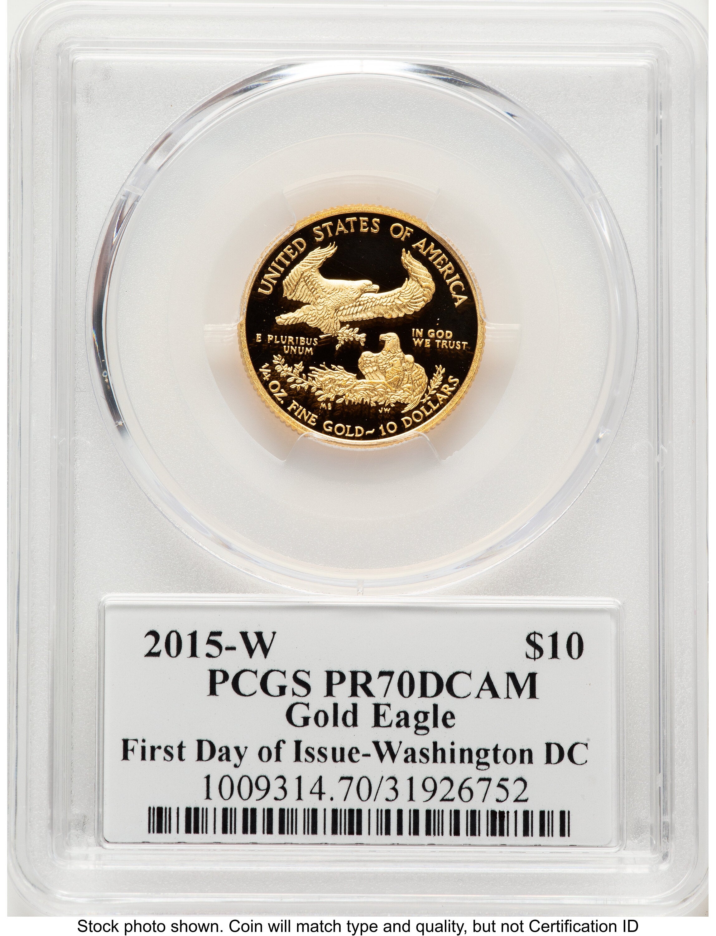 2015-W Proof Gold Eagle 1/4 oz FDI John Washington PCGS PR70 Mercanti