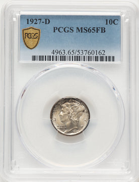 1927-D 10C FB Mercury Dime PCGS MS65