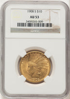 1908-S $10 Indian Eagle NGC AU53