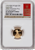 2026-W Proof Gold Eagle 1/10 oz FDI Red Book NGC PF70