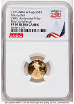 2026-W Proof Gold Eagle 1/10 oz FDI America 250 Congress Building Label NGC PF70
