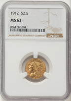 1912 $2.50 Indian Quarter Eagle NGC MS63