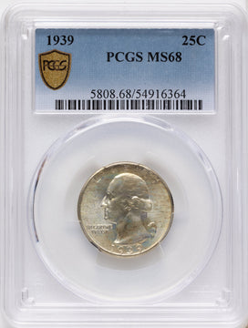 1939 25C Washington Quarter PCGS MS68