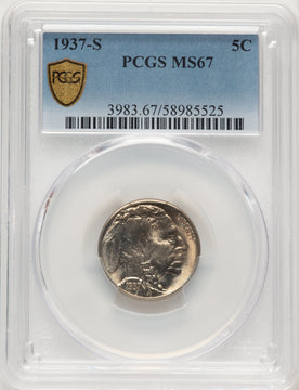 1937-S 5C Buffalo Nickel PCGS MS67