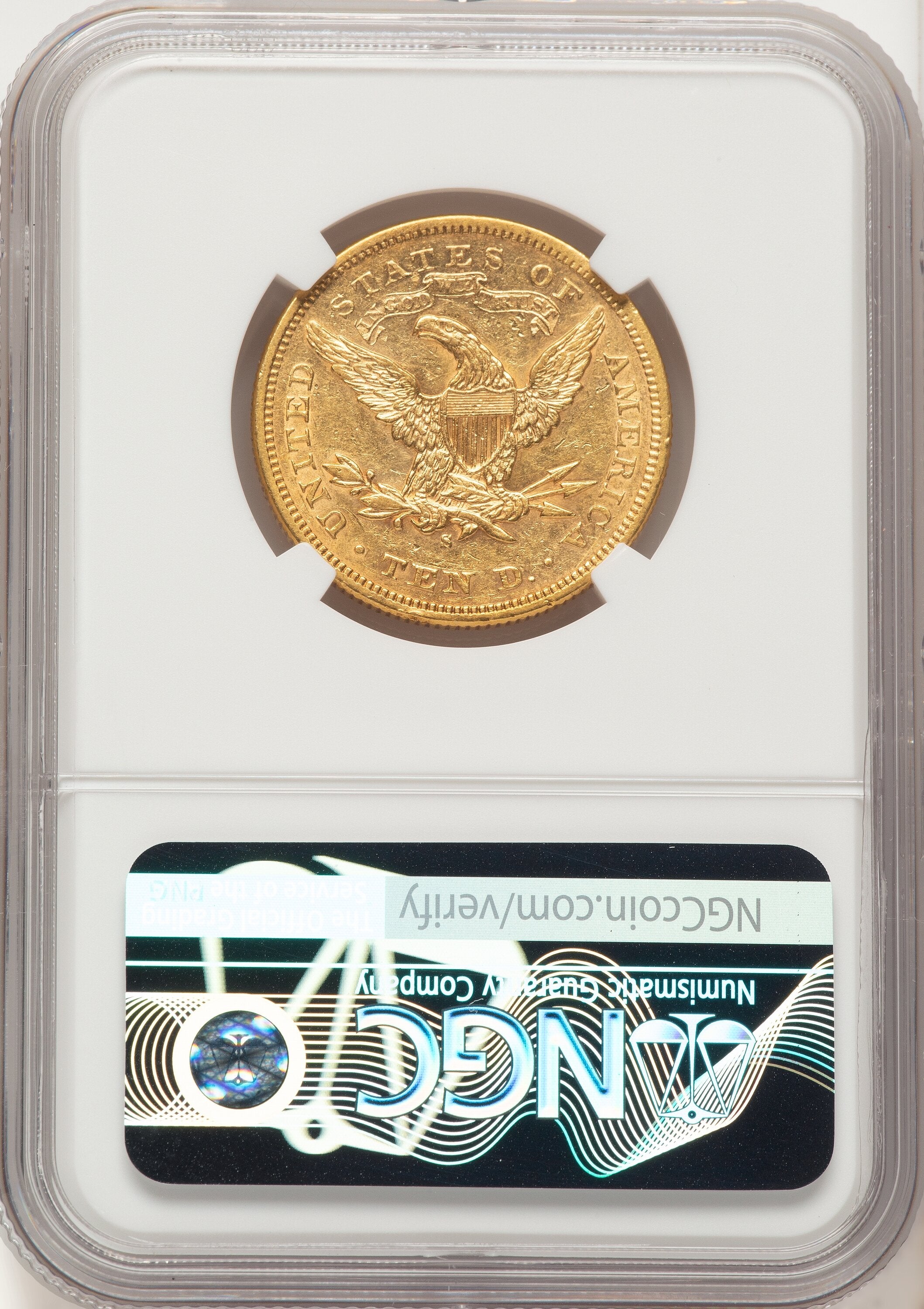 1876-S $10 Liberty Eagle NGC AU55
