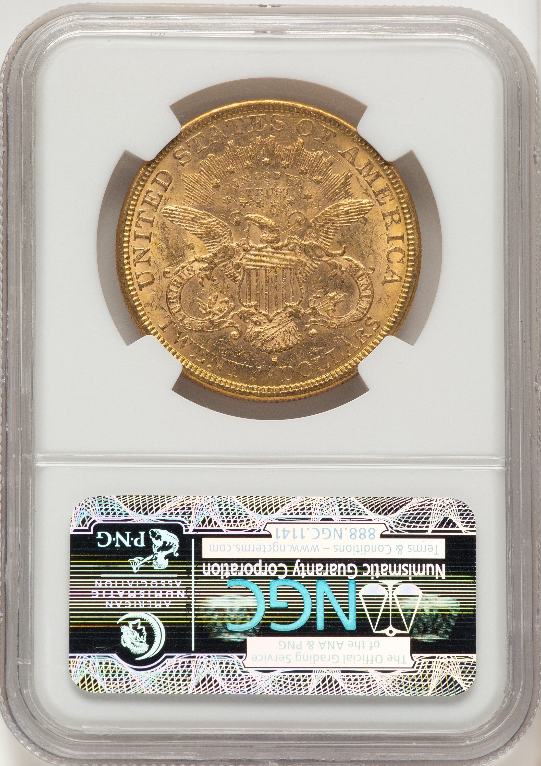1878-S $20 Brown Label Liberty Double Eagle NGC MS61