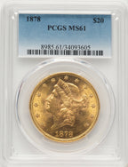 1878 $20 Blue Gradient Liberty Double Eagle PCGS MS61