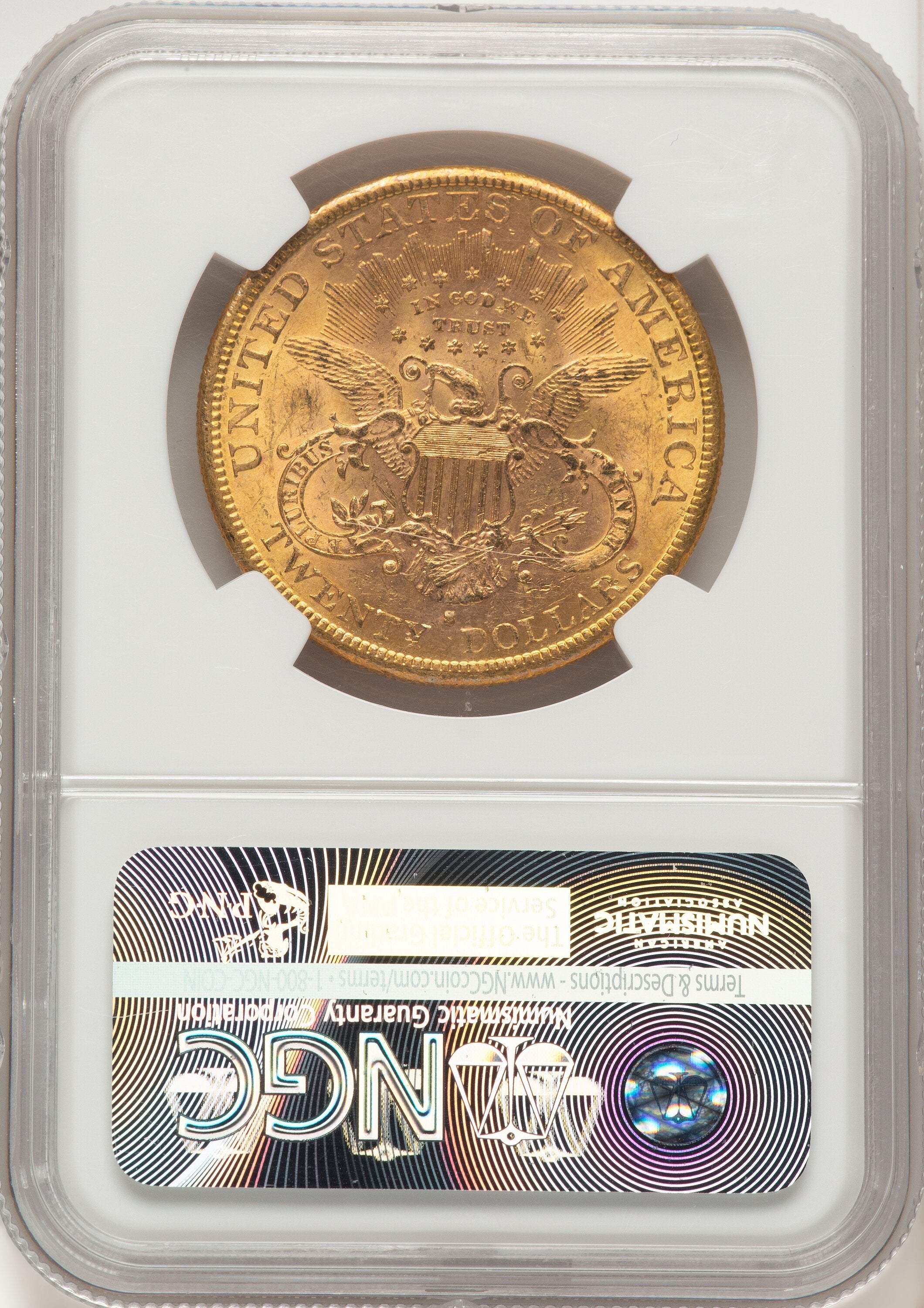 1884-S $20 Brown Label Liberty Double Eagle NGC MS61