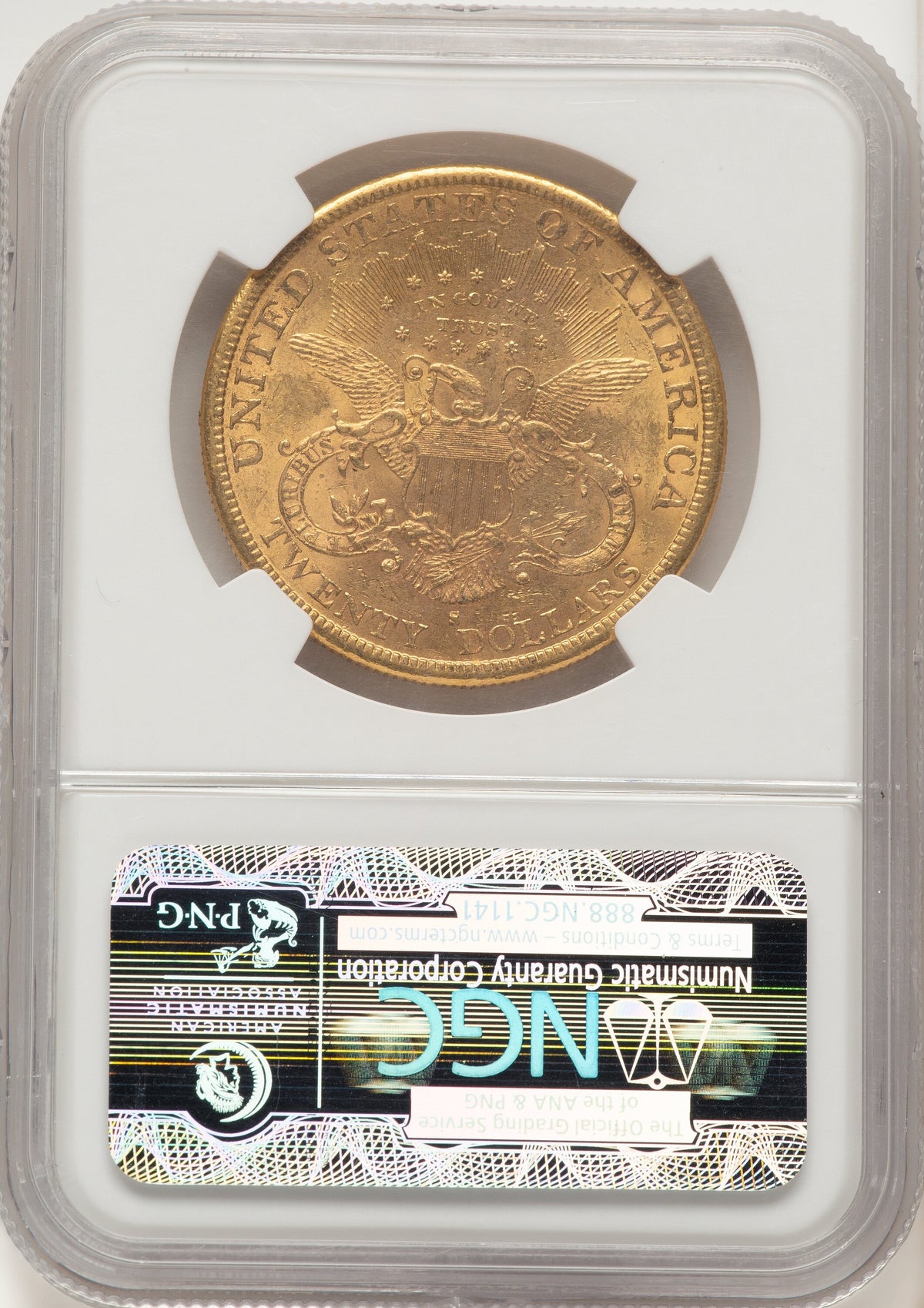 1882-S $20 Brown Label Liberty Double Eagle NGC MS61 | LCR Coin