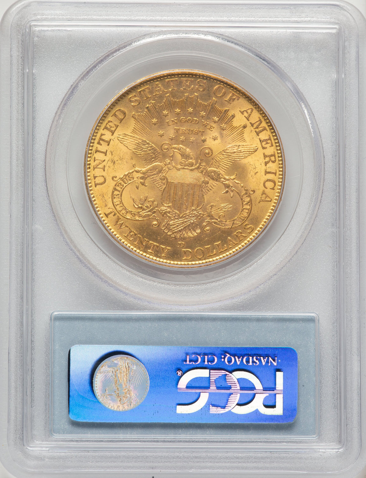 1906-D $20 Blue Label Liberty Double Eagle PCGS MS62
