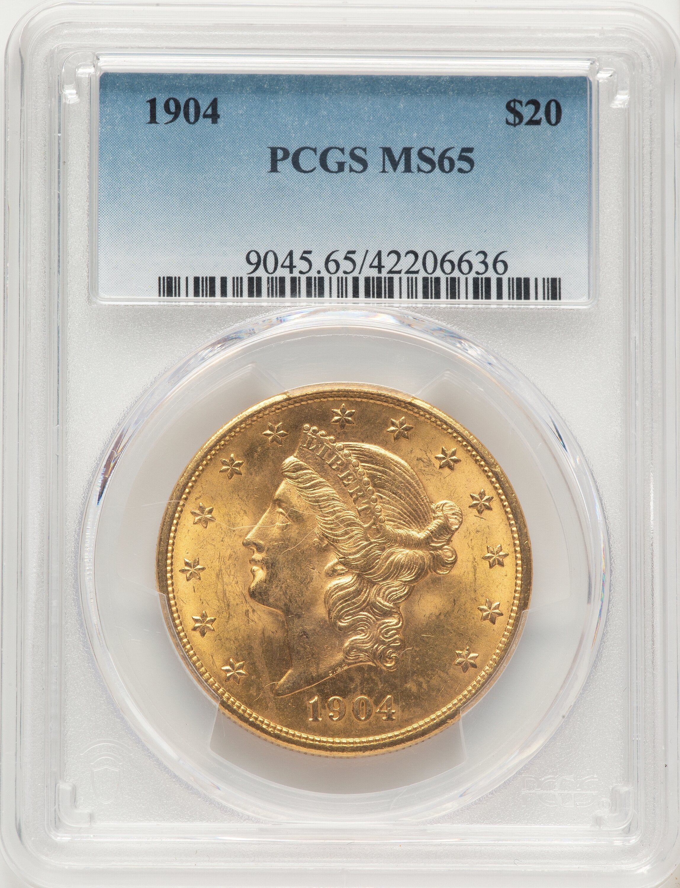 1904 $20 Liberty Liberty Double Eagle PCGS MS65