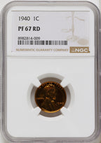1940 1C RD Proof Lincoln Cent NGC PR67