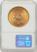 1896 $20 Brown Label Liberty Double Eagle NGC MS63