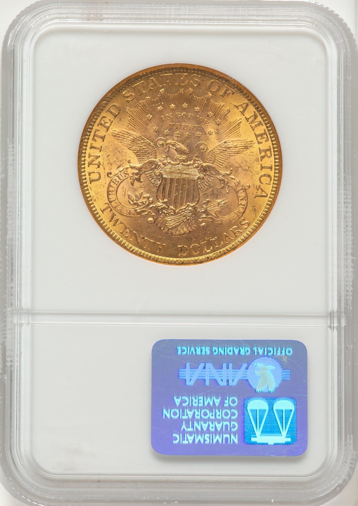 1896 $20 Brown Label Liberty Double Eagle NGC MS63