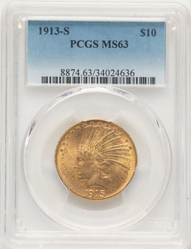 1913-S $10 Indian Eagle PCGS MS63