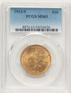 1913-S $10 Indian Eagle PCGS MS63