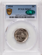 1934 5C CAC Buffalo Nickel PCGS MS67