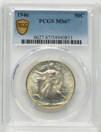 1946 50C Walking Liberty Half Dollar PCGS MS67