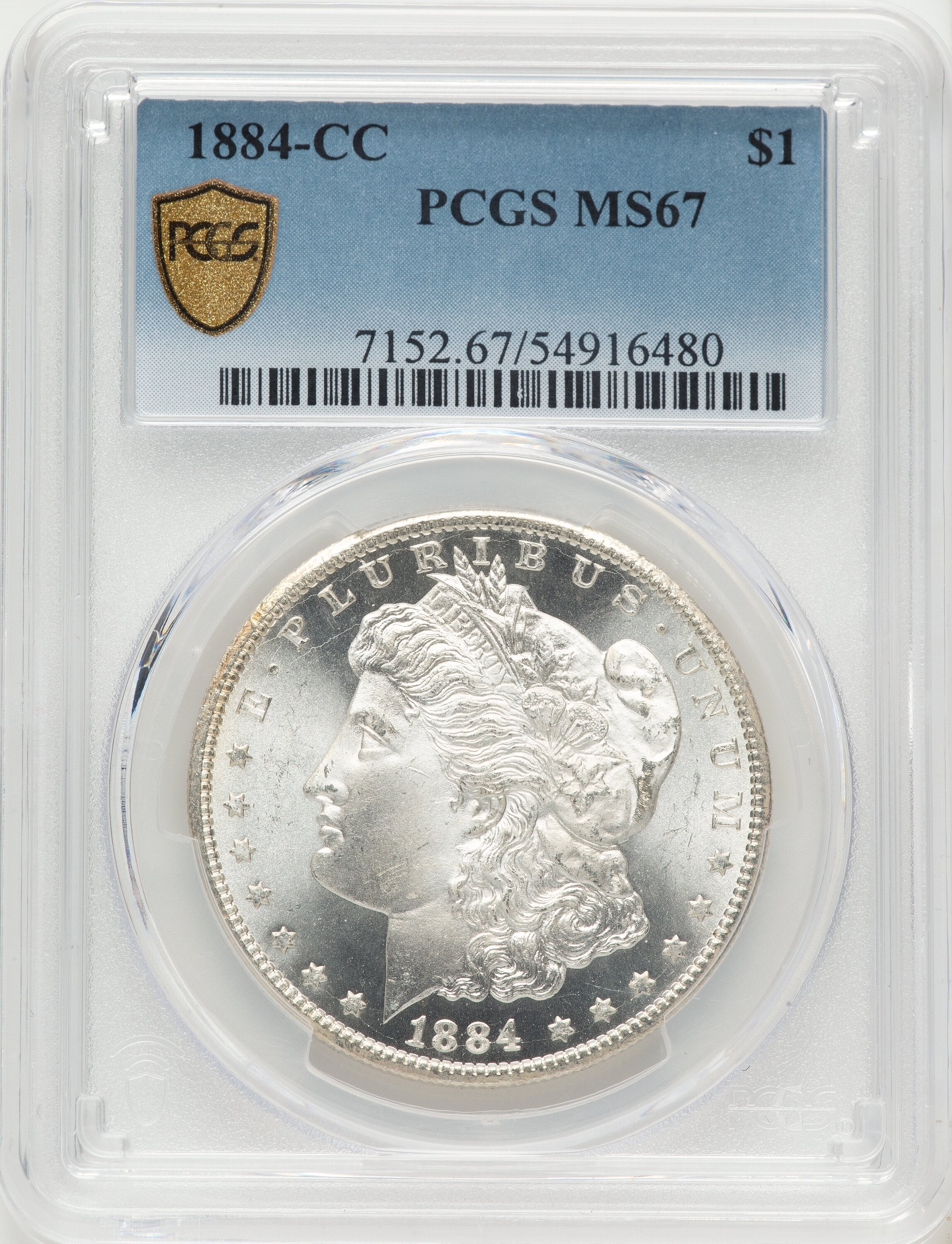 1884-CC Morgan Dollar PCGS MS67